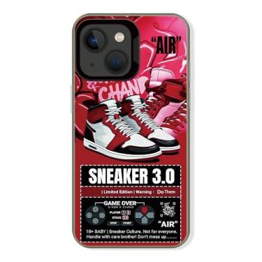 Imagem de Cairiocoin Capa de telefone da marca de calçados esportivos compatível com iPhone 14/15 Plus 6,7 polegadas, Cool Ins Off Tênis clássico etiqueta branca ou preta estética antiderrapante à prova de