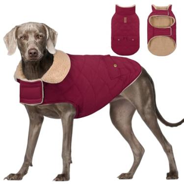 Imagem de Jaqueta de inverno para cães extragrande, casacos de clima frio à prova de vento para animais de estimação, jaqueta de neve, Golden Retriever, Labrador Retriever, Husky, vinho GG