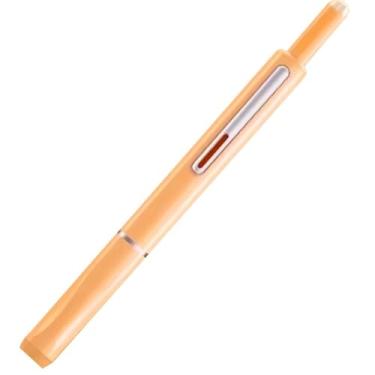 Imagem de ONECMN Conjunto de canetas-tinteiro retráteis, ponta fina de 0,38 mm, inclui 5 cartuchos de tinta pretos e 5 azuis, sem vazamento, material escolar de escrita suave (laranja)