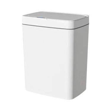Imagem de Lixeira Automática Inteligente Branca De 15L Para Banheiro, Sem Toque,