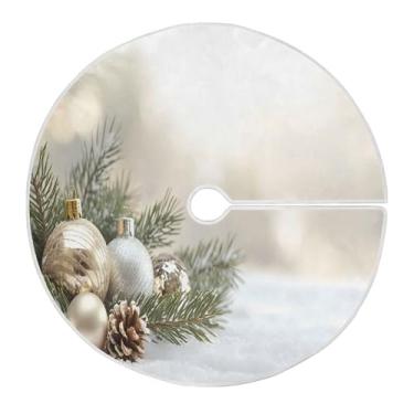 Imagem de SEHANY Bola de Natal, saia para árvore de Natal, 91 cm, tapete redondo macio para árvore de Natal, decoração de casa, festa de Natal