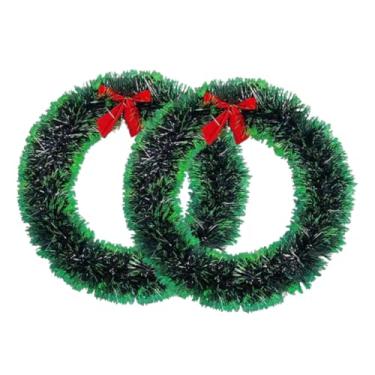 Imagem de Guirlanda de Natal de Luxo 30cm com Laço - Enfeite de Porta Cheia de Galhos, Decorativa Festiva, Ideal para Casa, Entrada e Ambientes Natalinos Premium (1 GUIRLANDA VERDE 30CM)