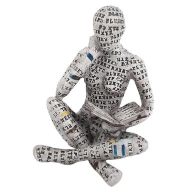 Imagem de Estatueta de mulher de leitura, decoração de estante de livros, decoração de prateleira, escultura inovadora de leitura de senhora para presente de decoração de casa (G)