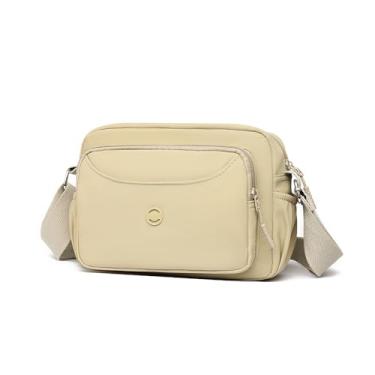 Imagem de Pequena bolsa transversal feminina com alça ajustável Hobo Bolsas de ombro para viagem, academia, casual, Caqui, Bolsa tiracolo