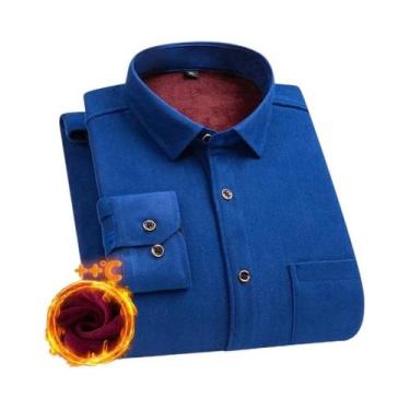Imagem de Camisa Masculina plus Size De Manga Longa Quente E Grossa 7XL 8XL, Fle