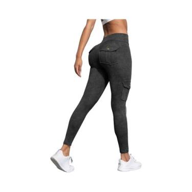 Imagem de Calças De Yoga Sem Costura De Cintura Alta Para Mulheres, Leggings Esp