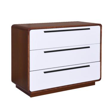 Imagem de Cômoda Wave 3 Gavetas Com Puxadores Preto -  Branco