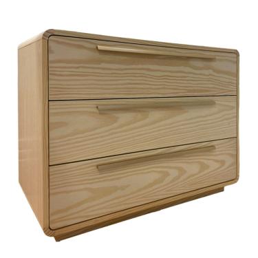 Imagem de Cômoda Wave 3 Gavetas com Puxadores Dourado - Natural