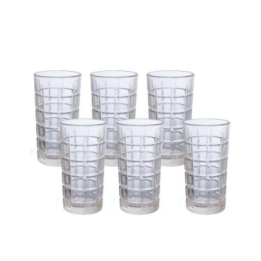 Imagem de Jogo de Copos Long Drink Hauskraft Crisp 380 ml com Borda Dourada – 6 Peças