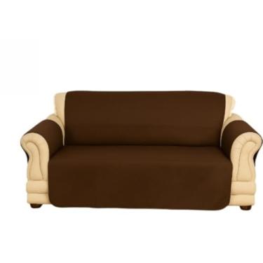 Imagem de Capa de Sofá Impermeável Matelada 2 e 3 Lugares em Microfibra Macia Moderna (Marrom,2 Lugares: Lg 0,90m Comp 2,00m)