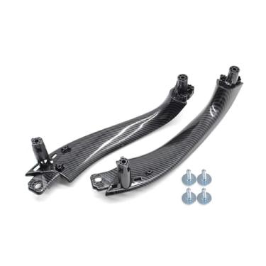 Imagem de Interior do carro esquerda direita porta interna maçaneta puxar painel capa guarnição substituição compatível com BMW X3 X4 G01 G02 F97 F98 2018 2019 2020 2021 2022(CarbonFiber 2PCS)