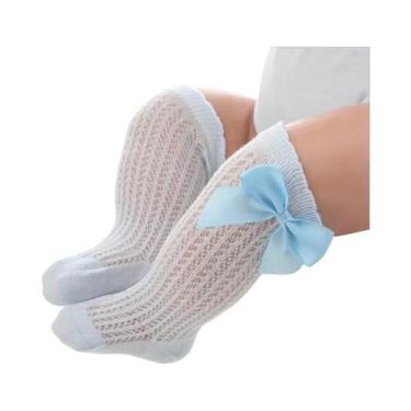 Imagem de Meias De Algodão Tricotadas Para Meninas Bebês 0-3T, Meias Longas De V