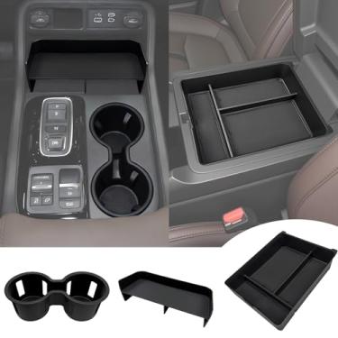 Imagem de JTYZSM Consoles centrais automotivos para acessórios piloto (bandeja de console central + organizador de apoio de braço + suporte de copo)