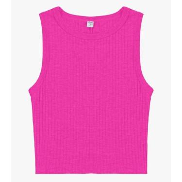 Imagem de Regata Feminina Adulto Canelada Intinita Cor Rosa, M, Rosa