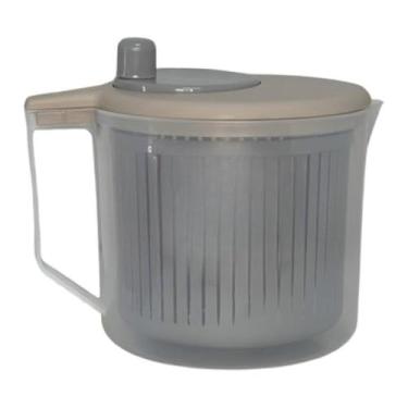 Imagem de Centrífuga de Salada Manual 2,5L Compacta | Secador de Folhas, Verduras, Frutas e Legumes | Fácil de Usar e Limpar (Cinza)