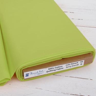 Imagem de 10 Yard Cut Threadart Tecido acolchoado de algodão premium - verde primavera - 111,8 cm de largura - 100% algodão - acolchoado, costura, artesanato