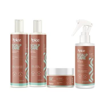 Imagem de Kit Shampoo + Condicionador + Tonico + Esfoliante Scalp Care Apice Tratamento Estimulante Vegano
