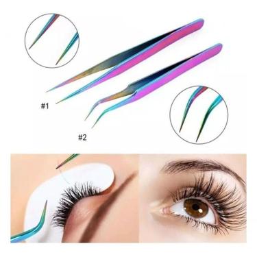 Imagem de Kit Pinca De Alongamento De Cilios Inox- Profissional