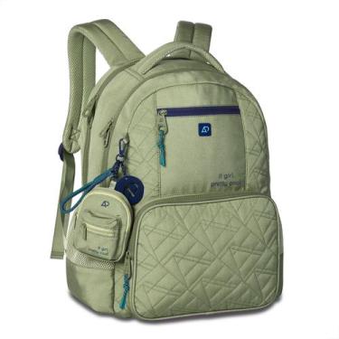 Imagem de Mochila de Costas Alice Palucci Oficial Escolar Feminina, Verde