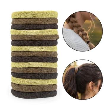 Imagem de Kit 120 Elásticos Xuxinha Lacinho Nude Marrom Bege Cabelos Penteados C