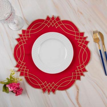 Imagem de Jogo americano avulso 1 unidade - NoBrand, FLOCOS VERMELHO