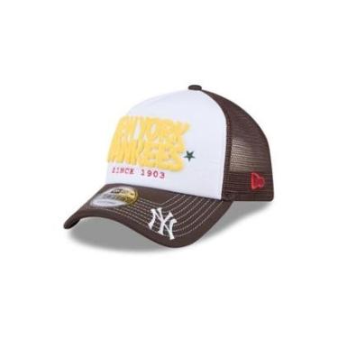 Imagem de BONE NEW ERA 9FORTY A-FRAME TRUCKER SN NEW YORK YANKEES MLB MARROM-Masculino