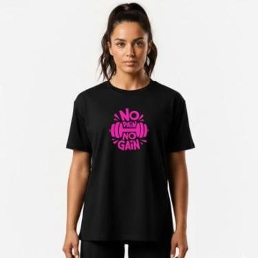 Imagem de Camiseta Feminina Algodão Premium NO PAIN NO GAIN-Feminino