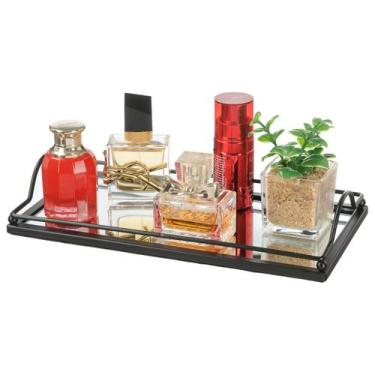 Imagem de Bandeja Decorativa Espelhada Luxo Taças Velas Perfumes Bar Lavabo Banh