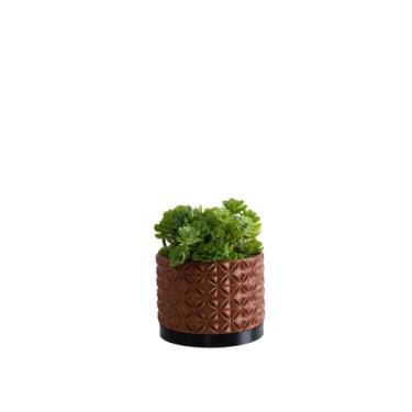 Imagem de Cachepot Floral P - Realce - Galanta, Cobre/Preto