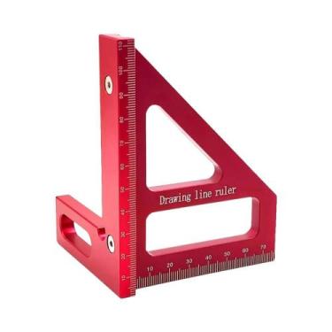 Imagem de Esquadro Triangular De Liga De Alumínio 45/90 Graus Com Transferidor P