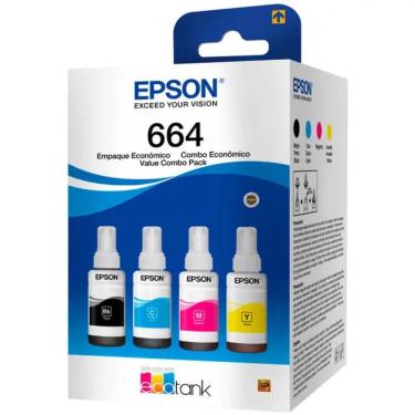 Imagem de Kit de Refil para Tanque de Tinta Epson com 4 Cores T664