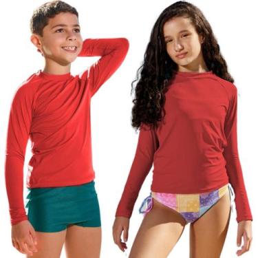 Imagem de Camisa Térmica Infantil Juvenil Proteção Solar Manga Longa Tecido Gela