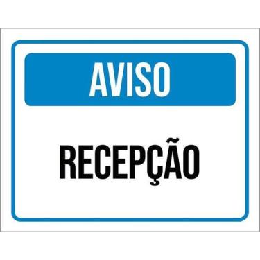 Imagem de Kit 5 Placa Acm Aviso Recepção Azul 18X23 - Sinalizo