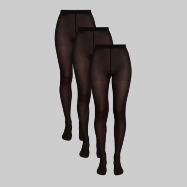 Imagem de Kit 3 Pares De Meias Calças Lupo Opaca Fio 40 05830-001, Preto, P