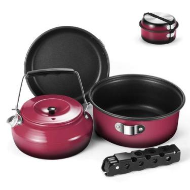 Imagem de Utensílios de cozinha de acampamento Odoland, 5 peças, antiaderentes, 
