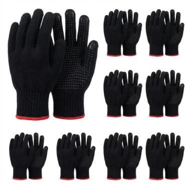 Imagem de Kit Com 12 luvas Pares Pedreiro Jardineiro Pigmentada Malha Proteção L