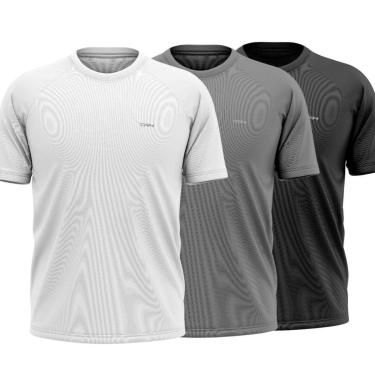 Imagem de Kit 3 Camisas Raglan Proteção Uv Fitness Academia Treino Básica Esportiva Lisa-Masculino