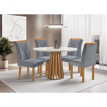 Imagem de Sala De Jantar 4 Cadeiras C Vidro 1,0m - Dublin - Sky Móveis