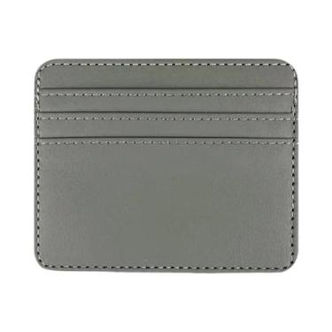 Imagem de Carteira Fina De Couro PU Para Cartões De Crédito Masculina E Feminina