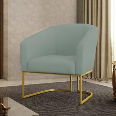 Imagem de Poltrona Sala Decorativa Stella Veludo Cotelê Verde D`Rossi