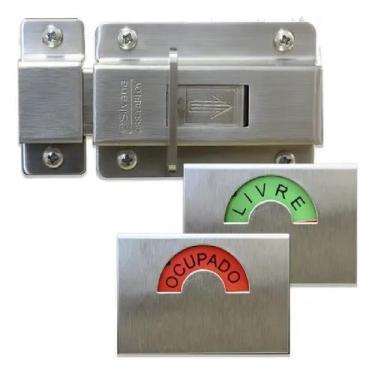 Imagem de Fechadura Livre Ocupado Inox Escovado Instalação Simples - SILVANA