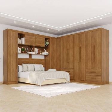 Imagem de Guarda-roupa Casal Modulado 11 Portas 4 Gavetas Alemanha Cinamomo