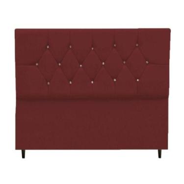 Imagem de Cabeceira Estofada Cama Box Casal 140 Cm Geovana Suede Bordô - PARÔ MÓ