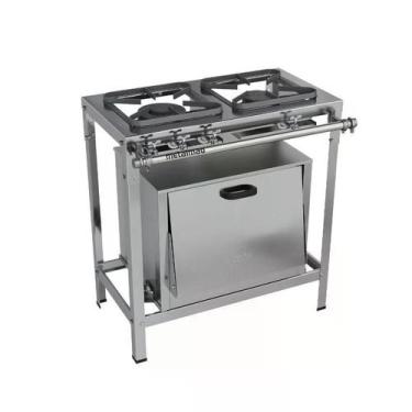 Imagem de Fogão Industrial 2 Bocas 30x30 Forno Inox Top Metalmaq