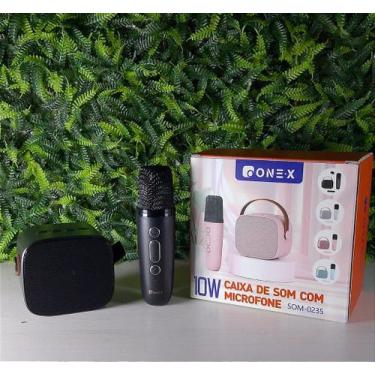 Imagem de Caixa de Som Bluetooth com Microfone Sem Fio para Karaokê 10W - ONEX S