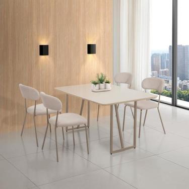Imagem de Conjunto Sala de Jantar com 4 Cadeiras Betina - Aço Nobre Móveis