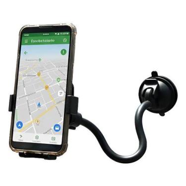 Imagem de Suporte para Celular e GPS Tomate MTG-258 - Haste Longa e Fixação Auto
