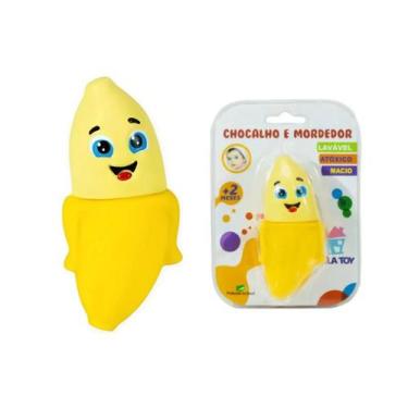 Imagem de Mordedor Chocalho Frutas Banana Morango Vila Toy, Banana