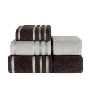 Imagem de Jogo Toalhas de Banho e Banhão 3 peças Lumina Unika Karsten Cinza Clar