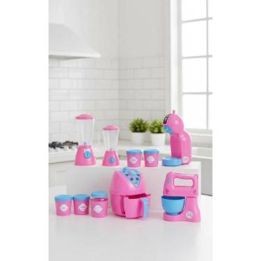 Imagem de Cozinha Infantil 8pçs Eletrodomésticos Potes Rosa/Verde - Congratulati